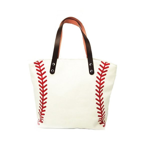 Large Baseball Tote Bag Sports Printing Utility Top Handle Casual Shoulder :'D - Picture 1 of 8